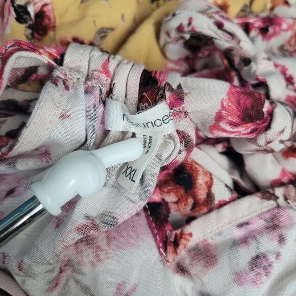 Maurices pink yellow colorblock floral high neck maxi Summer dress size xxl - Picture 4 of 6